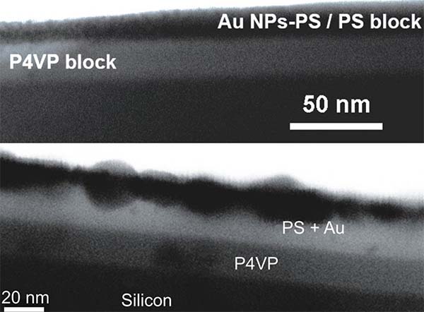 Graphical summary for Organization of Nanoparticles in Polymer Brushes
